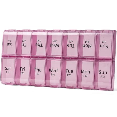 Image of Extra Large Weekly Pill Organizers pillcase pilboxes (Mauve)