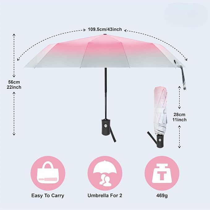 Image of TEKCOOL Umbrella, UV Big Size Umbrella for Sun Protection Rain Windproof Strong large 3 fold for men women kids boys girls Perfect small & stylish Windproof & Compact(Green)