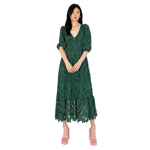 Robe mi-longue Maya Deluxe col en V élégante pour invitée de mariage et cocktail chic