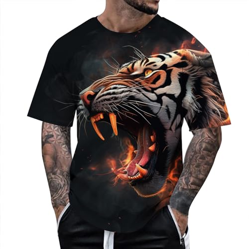 T-shirt imprimé floral homme en tissu doux anti-transpiration coupe casual