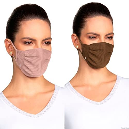 Máscara Zero Costura Vírus Bac-Off - Kit com 2 unidades (Adulto) Lupo Nude e Marrom