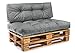 Produktbild Easysitz Palettenkissen Set Palettensofa Palettenpolster Palettenauflagen Sofa Kissen Polster Auflage Indoor Outdoor Gesteppt für 120 x 80 cm Europaletten (Set 1: Sitzkissen+Rückenkissen - Dunkelgrau)