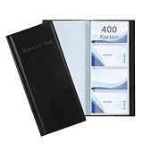 Qiimenguer Visitenkarten Aufbewahrung, Visitenkartenhalter für 400 Visitenkarten Ideal für Büros, Praktika, Verkauf, Visitenkartenmappe Hält Kunden-Visitenkarten (schwarz)