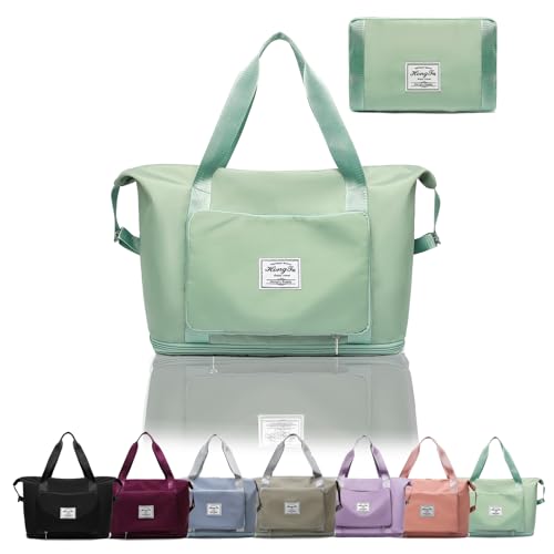 ALLMIRA キャリーオンバッグ 折りたたみ ボストンバッグ 折畳み 大容量 旅行バッグ スポーツバッグ ダッフルバッグ トラベルバッグ 防水 軽量 折り畳み 旅行カバン キャリーオン トートバッグ 乾湿分離 撥水 レディース 出張 修学旅行 (ブラック) (桜色) (緑)