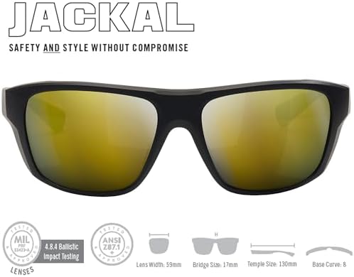 Vortex Jackal Sunglasses (Black Frame - Amber Lens/Gold Mirror