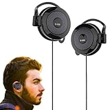 クリップオンイヤホン、有線クリップオンイヤーヘッドフォン、マイク付きポータブルフック​​オンイヤーヘッドフォン、ランニング、ワークアウト、ジョギング、ハイキング、登山、外出用ヘッドセット、携帯電話アクセサリー