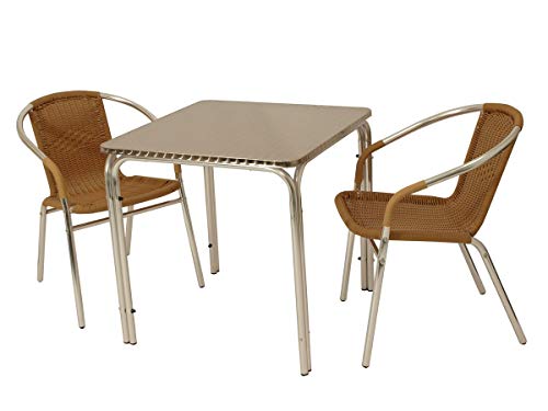 Preisvergleich Produktbild Freital Handels GmbH Bistroset 3-teilig Metall Kunstoffbespannung