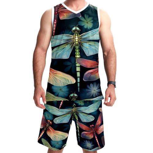 Combinaison de basket-ball homme et femme avec poches design libellule 5XL
