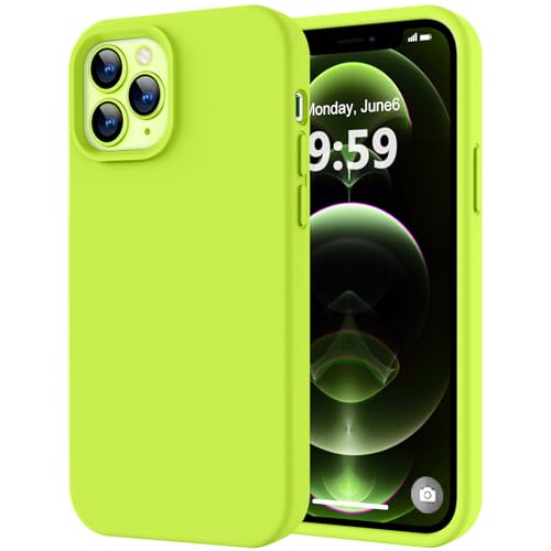 Image of LOVE 3000 Compatible with iPhone 12 Pro Max Phone Case | Thickening 2.1 MM Liquid Silicone | Anti-Scratch Microfiber Lining | Full-Body Duty Heavy Protection Case for Men, Fluorescent Green