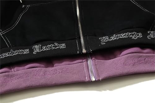 Womens Mens Fashion Zip Up Sweatshirts Hoodies Casual Teen Girls Oversize Jacket Fall Long Sleeve Harajuku Punk Coat4