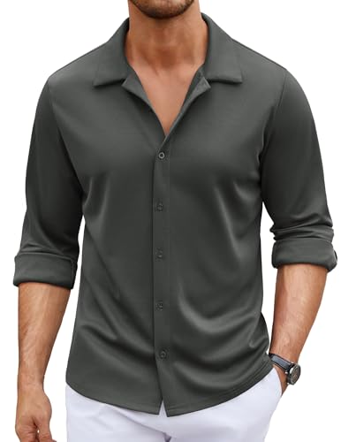 Chemise boutonnée sans plis COOFANDY homme finitions haut de gamme