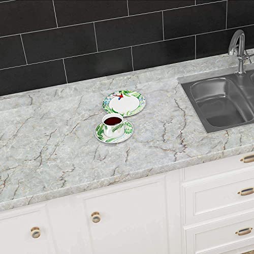 Image of NAREVAL Grey Marble Wallpaper for Wall Stickers Marble Wallpaper for Furniture Kitchen, (Grey Marble K10 60 * 200 Cm) (Pack of 6)