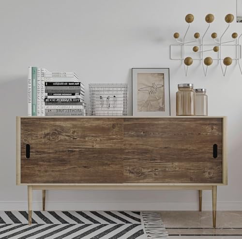 Image of WALLMATE Self Adhesive Wood Grain Wallpaper Vinyl Furniture Sticker Wood Wallpaper Kitchen Wallpaper Wooden Door Desktop Wallpapers (Rustic Wooden, 16x96 Inch)