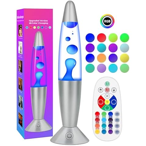 Dalavalampa 16 Colors LED Liquid Lamp with Remote, 13" RGB Smart Night Light Table Lamp, Color Changing Lamp for Living Room Bedroom Home Decor, Gifts for Kids Adults Boys Girls Cover