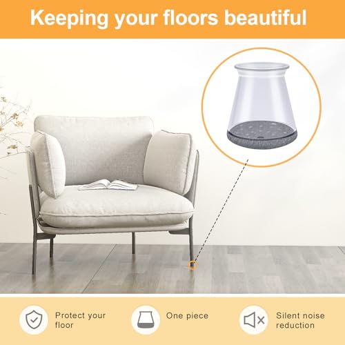 Image of 32 Pcs Chair Leg Protectors for Hardwood Floors, Silicone Felt Furniture Leg Cover Pad for Protecting Floors from Scratches and Noise, Smooth Moving, X-Small(Fit Round Diameter:1 /2 inch to 5 /16 inch)