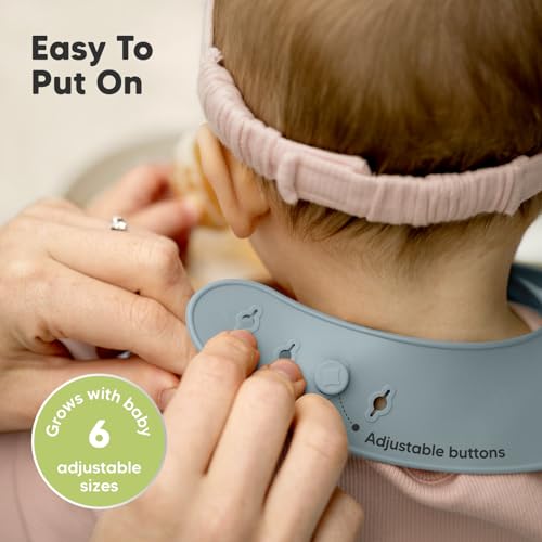 Image of KeaBabies 2-Pack Silicone Bibs for Babies, Toddlers Girl, Boy (Alps)