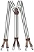Produktbild Xeira Herren Hosenträger mit 6 Clips und Lederriemen Grau Braun Bordeaux 852 One Size