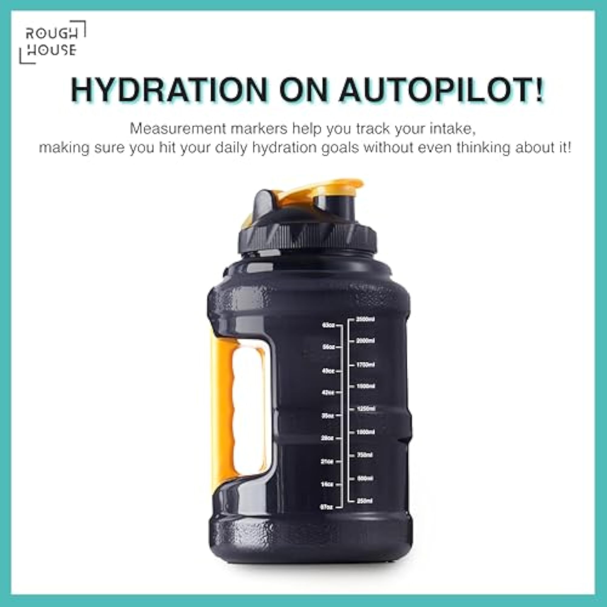 2.5L Gallon Water Bottle, Leak-Proof with Carry Handle