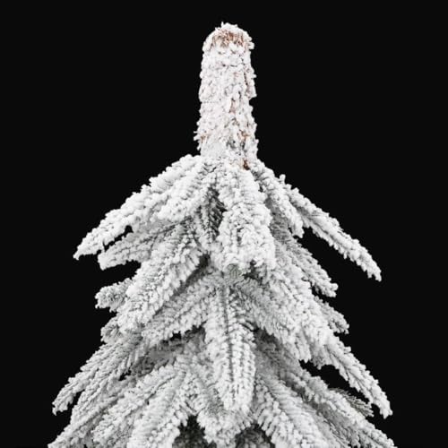 Árbol de Navidad artificial GeenYuu de 210 cm nevado con soporte 5