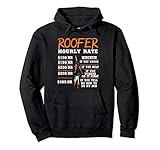 Roofer Gift - Funny Construction Worker Roofer Hourly Rate Pullover Hoodie