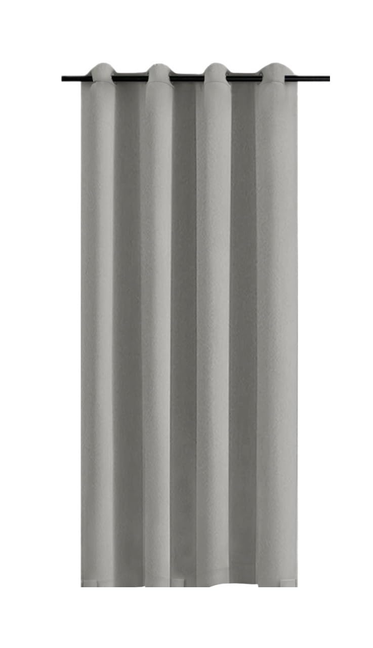 TANGSIYANG Outdoor Curtains 1PC Thermal Insulated Blackout Panels Grommet Tab Window Drapes Garden Pergola Windproof Outdoor Curtains Waterproof(Light Gray,W132xH243cm)