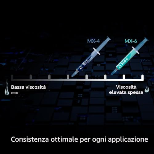 MX-6 (4 g) Ultimate Performance Pasta Termica per CPU, console, schede grafiche, laptop, conducibilità termica molto elevata, lunga durata, non conduttiva, thermal paste - Processore - Immagine 2