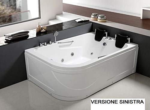 Bagno Italia Vasca idromassaggio con riscaldatore 170x120 2 posti versione destra o sinistra multifunzione I