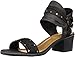 Sugar Damen Hey Now Casual Chop Out Block Heel Sandale, Schwarz glatt/Leinwand, 43 EU