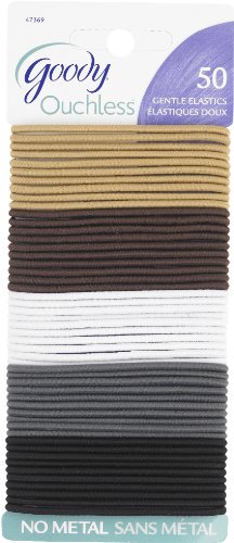 Goody Ouchless Braided Elastics, Value Pack, 2 mm, 50 Count