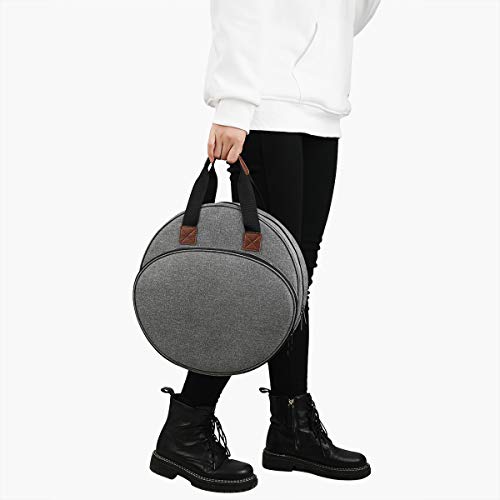 Image of Embroidery Bag for Cross Stitch Project, Portable Carrying Case Travel Tote for Embroidery Hoops, Floss, Cross Stitch Tools, Grey [Bag Only]