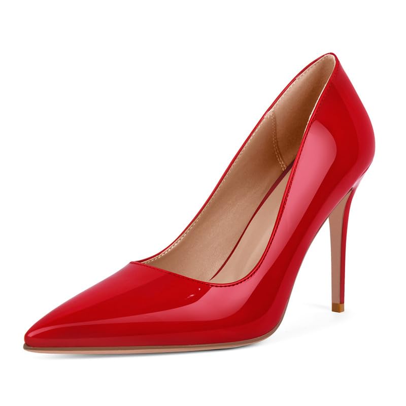 Image of Women's Stiletto High Heels Pumps for Women-4IN Pointed Toe Classic Pumps for Dress Party Wedding Evening Date Night Sexy Slip-On Shoes