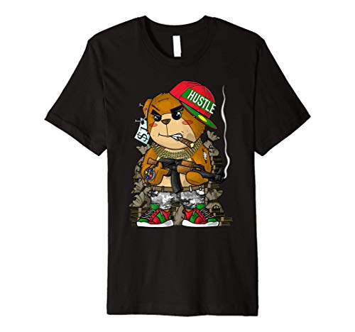 Hustle Hard Teddy Bear AK47 Clothing Men Entrepreneur Gift Premium T-Shirt