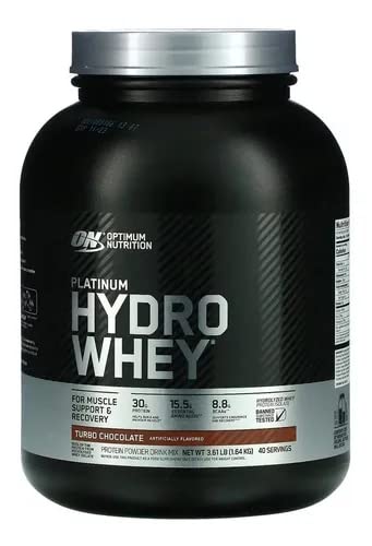 Optimum Nutrition Platinum Hydrowhey Protein Powder, 100% Hydrolyzed Whey Protein Isolate Powder, Flavor: Turbo Chocolate, 3.5 Pounds