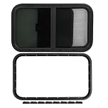 Motorhome Window, Motorhome Window Replacement Window Round Corners Trailer Window Caravan Side Window for Caravans, Construction Vehicles - 700 x 400 mm with Insect Protection