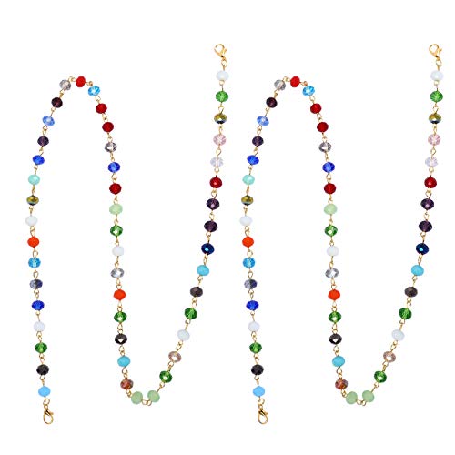 2 Unidades Colar de contas de cristal cordinha para oculos corrente para oculos copos oculos de sol