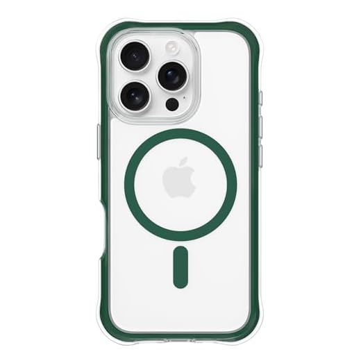 ORNARTO Capa Air para iPhone 16 Pro transparente, compatível com MagSafe, capa de proteção contra quedas de nível militar com ar integrado, verde