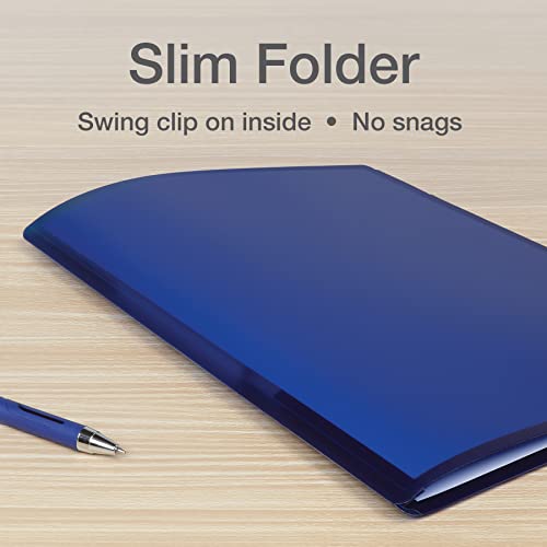 Oxford Report Cover 3 Pack, Swing Clip, 2 Pockets, Panel For Sticky Note Reminders, Assorted Colors: Green, Teal, Blue (86366) #TOP4