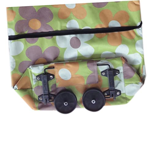 MAGICLULU De Courses Pliable avec Roues Chariot De Courses Multifonctionnel Oxford De Transport Élégant Et Pratique pour Vos Et Voyages Orange à Pois