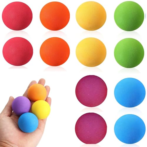 PcvGef Schaumstoffball, 12 Stück Softbälle für Kinder, 6cm Eva Schaumstoffbälle, Softbälle Kinder, 6 lebendige Farben, sicher für Indoor-Spiele, Lernspielzeug für Farben