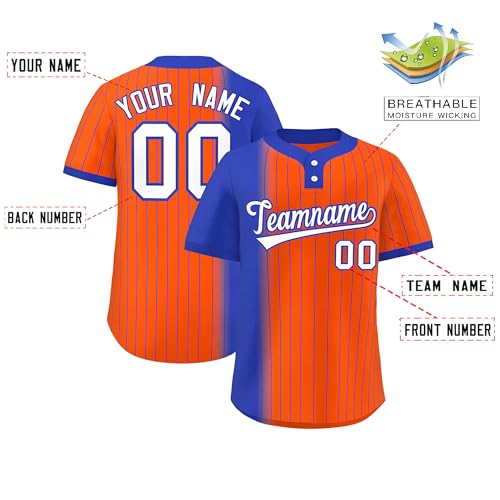 KXK Custom Baseball Jersey Stripe Softball Shirt Two Button Stitched Personalized Name Number for Men Women Boy miniatura 2