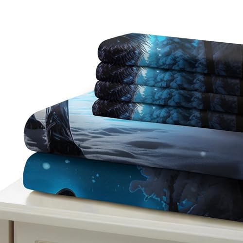 Housse de couette loup ultra douce en microfibre imprimée en 3D