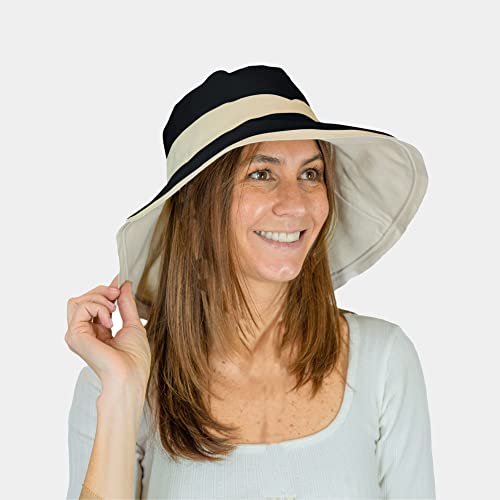 Sombrero de algodón con ala grande plegable para mujer miniatura 7