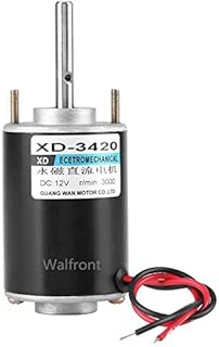 12V/24V 30W CW/CCW Permanent Magnet DC Motor Reversible Electric Gear Motor High Speed Low Noise for DIY Generator XD-3420 (12V 3000RPM)