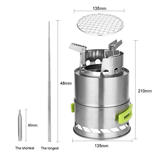 DECDEAL Fornalha de acampamento ao ar livre portátil piquenique à prova de vento cozinhar destacável