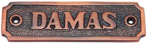 Adonai Hardware Damas Brass Door Sign - Antique Copper