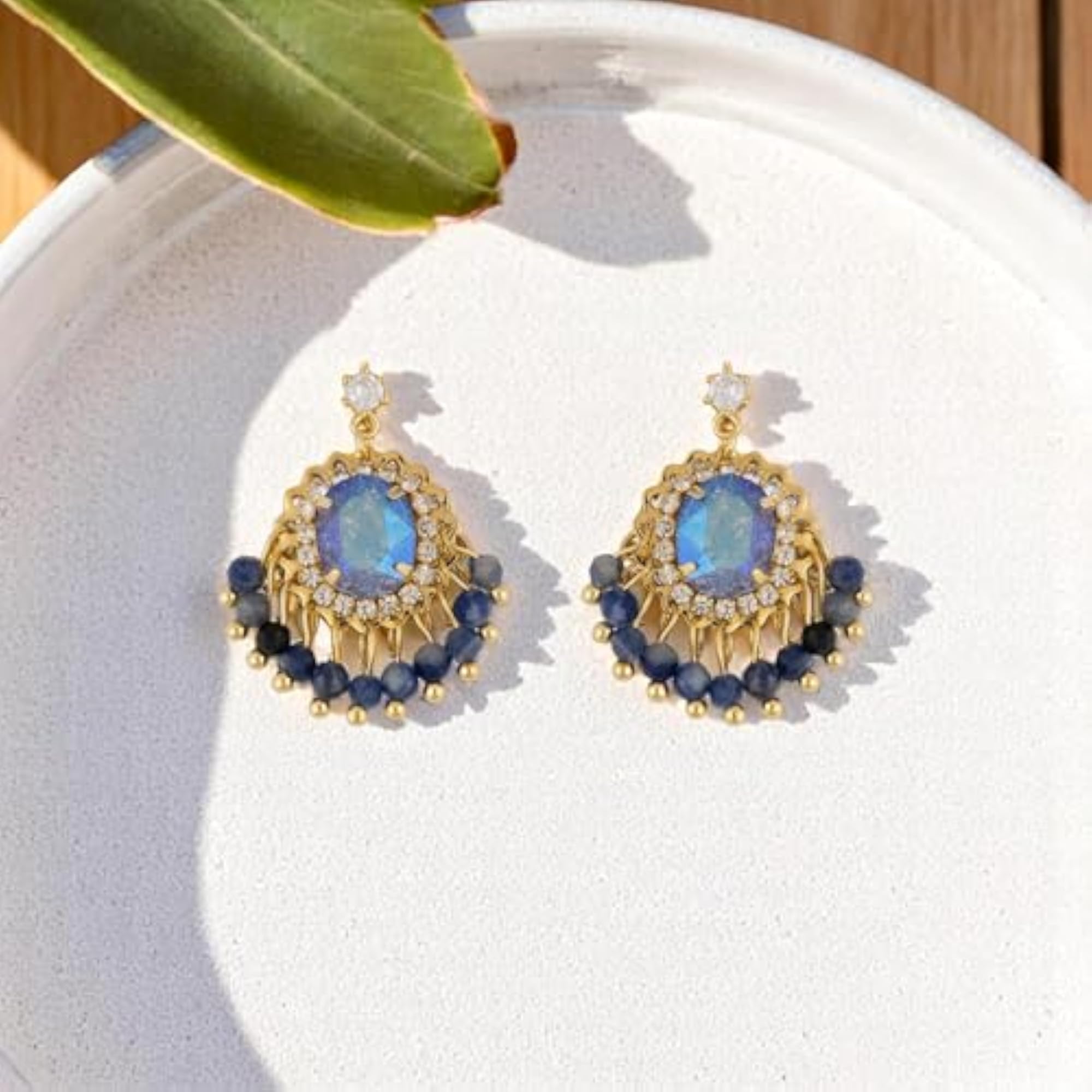 Designer Handcrafted Dangler Earrings with Beads, Traditional Jewelry