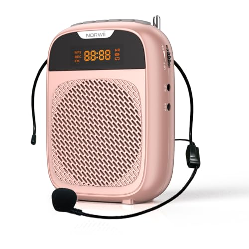 Norwii Mini Voice Amplifier Portable Rechargeable Bluetooth Speaker 4000mAh with Wired Microphone...