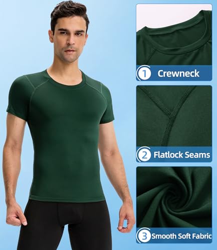 SPVISE Men's Compression Shirt Short Sleeve Cool Dry Workout Athletic T-Shirts Sports Undershirt Performance Compression Tops2