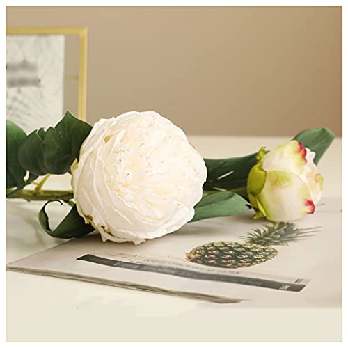 BZBZB Flores Artificiales peonía Falsa Ramo de Flores de Seda decoración peonía de plástico Flor única Restaurante Familiar Hotel Fiesta Boda Flores Falsas