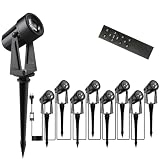 Gartenbeleuchtung LED, 29m 27V Dimmbarer LED-Strahler mit Fernbedienung/Timer/4 Lichtstufen, IP65 Wasserdichter Gartenstrahler, 3000K Gartenleuchten , Gartenlampen für Außen, Garten, Hof (8 in 1)
